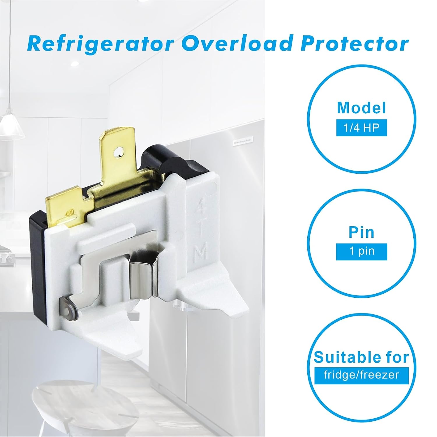 Refrigerator Compressor Starter Relay & Overload Protector Kit for Frigidaire, GE, Whirlpool, Kenmore – Replaces Part