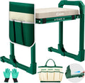 Garden Kneeler and Seat Foldable Gardening Stool with Extendable Legs & Thickened Pad, Tool/Storage Bag, Heavy Duty
