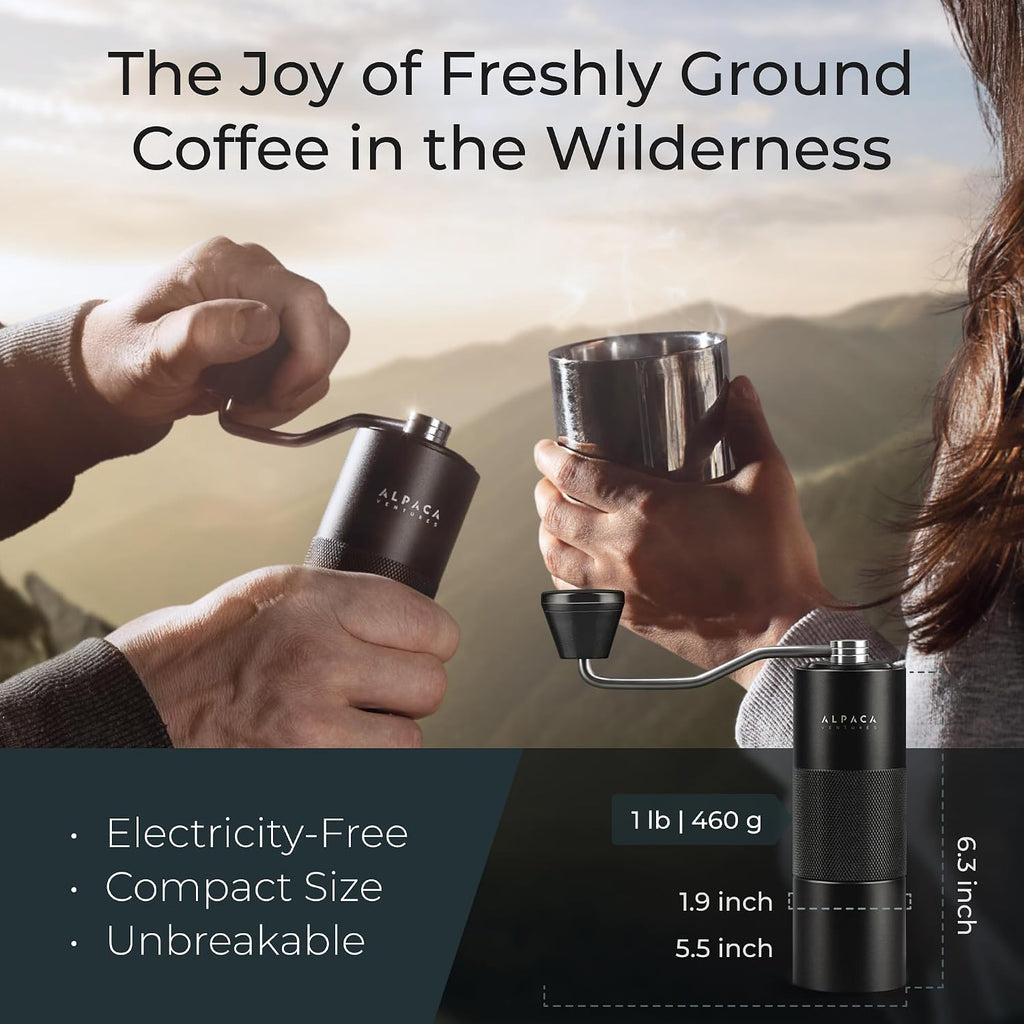 Premium Manual Coffee Grinder for Espresso, Pour Over & French Press with Stainless Steel Conical Burr, Precision
