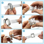 1/2" x 500' Woven Cord Strapping Kit with 200Pcs Metal Wire Buckles Havy Duty Woven Banding Packaging Strapping Rolls