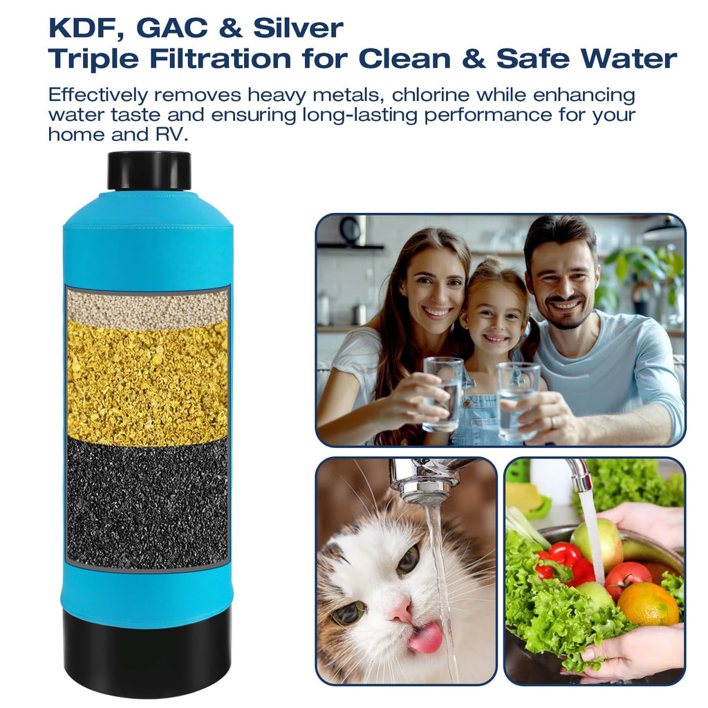 Whole House Water Descaler Water Filter, Saltless Water Softener for Whole Home,Anti Scaler Buildup,Remove Heavy
