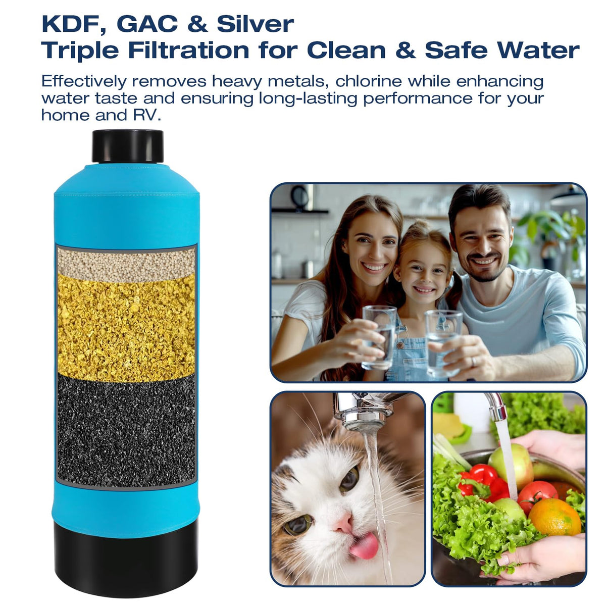 Whole House Water Descaler Water Filter, Saltless Water Softener for Whole Home,Anti Scaler Buildup,Remove Heavy