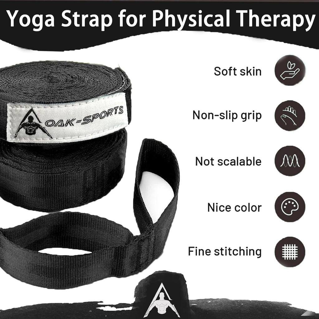 Stretching Strap Yoga Strap with Loops for Physical Therapy, Non-Elastic