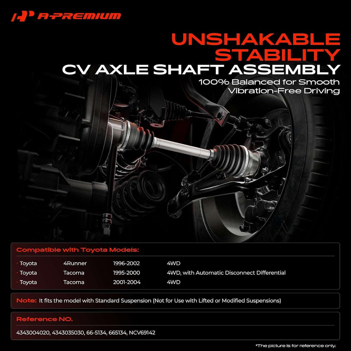 A-Premium Front Driver or Passenger Side CV Axle Shaft Assembly