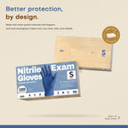 SUP Exam Plus Nitrile Gloves, Powder-Free Disposable Med Blue 1000 Ct (S)