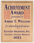 Custom Award Plaque - SOLID WOOD - for Promotion - Retirement - Military - Recognition - Achievements - Sports