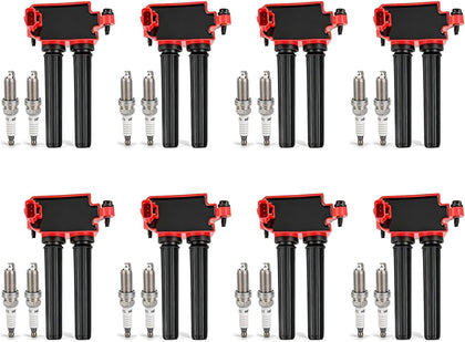 OTO-K Ignition Coil Packs and Iridium Spark Plugs Compatible with V8 5.7L Hemi Ram 1500 2500 3500 Dodge Challenger