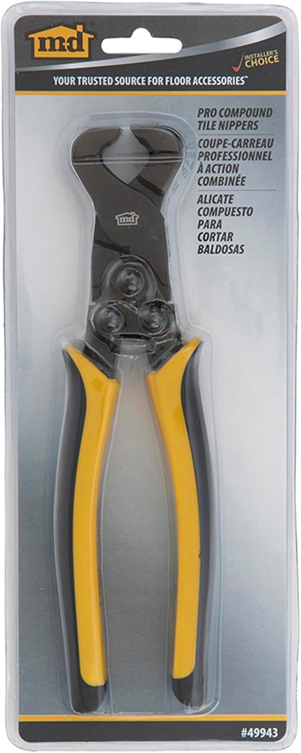 M-D Building Pro Compound Tile Nipper Handheld Cutting Tool, Black/Yellow | Ergonomic Handle, Compound Action Power