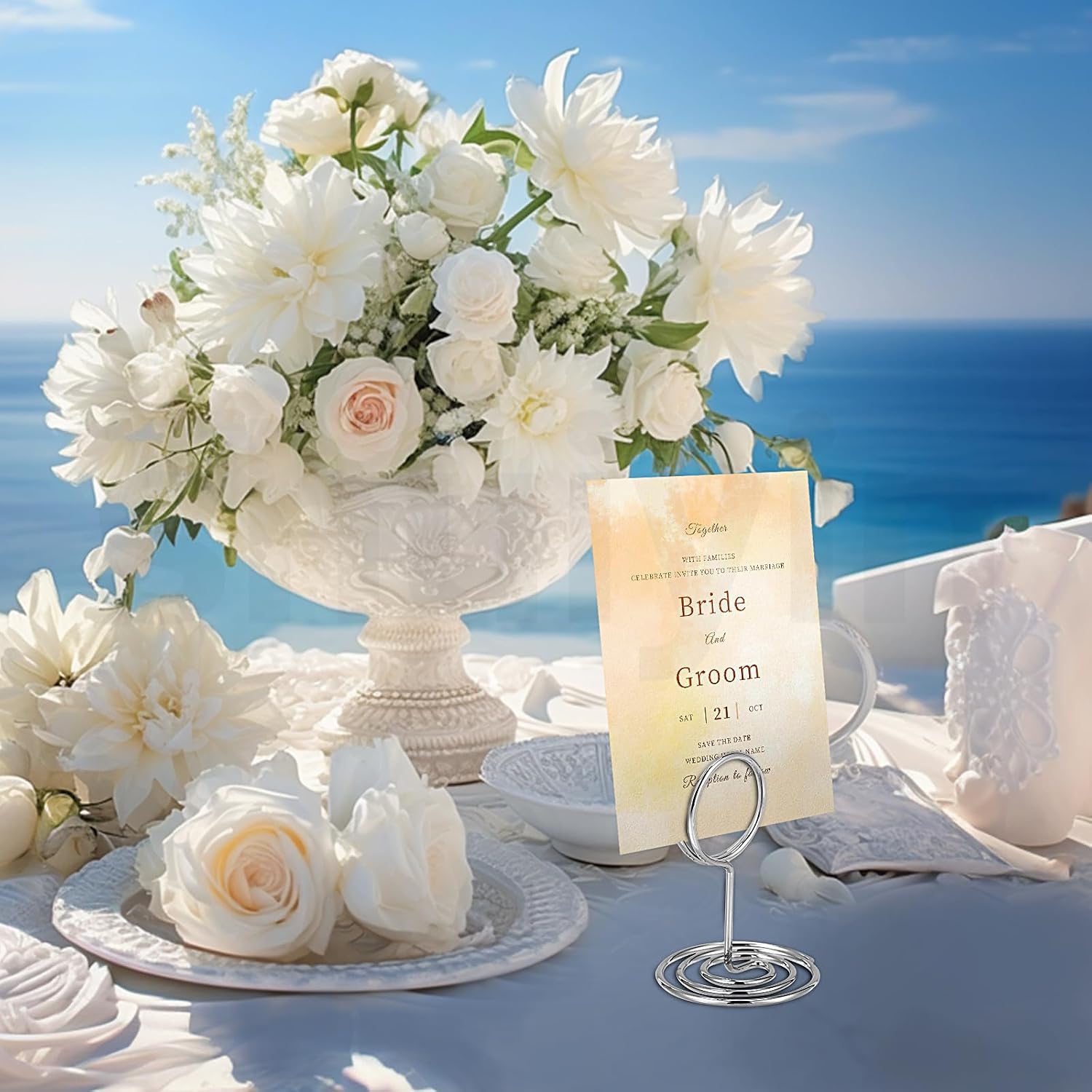 30PCS Table Number Holders Place Card Holder - Photo Holders for Tables, Cards Stand Name Menu Clips, Table Sign