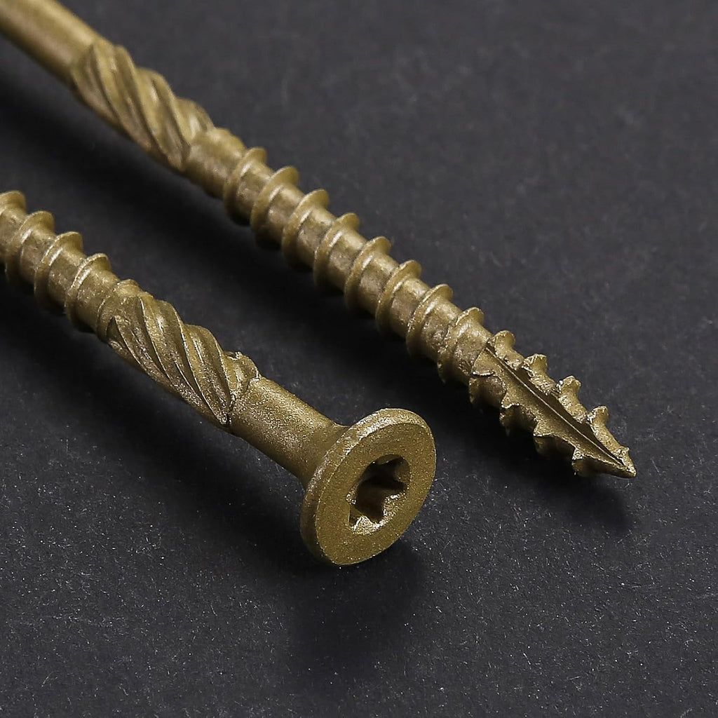 #8 * 2" Deck Screws, (311pcs) 2 lbs.Exterior Wood Screws, Rust Resistant epoxy Coated, Bronze, T20 Star Bit