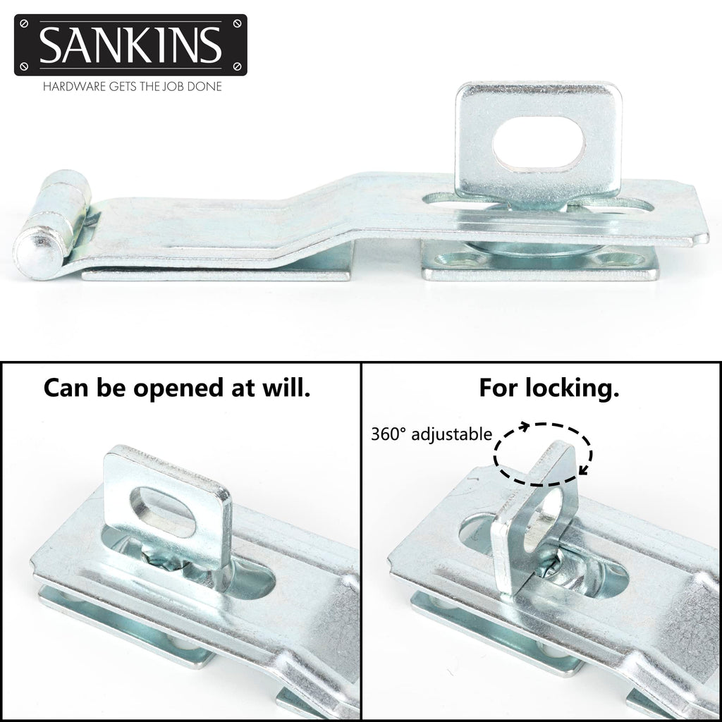 4.5" Swivel Staple Safety Hasps Latches with Twist Knob, Silver 2Pcs