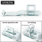 4.5" Swivel Staple Safety Hasps Latches with Twist Knob, Silver 2Pcs