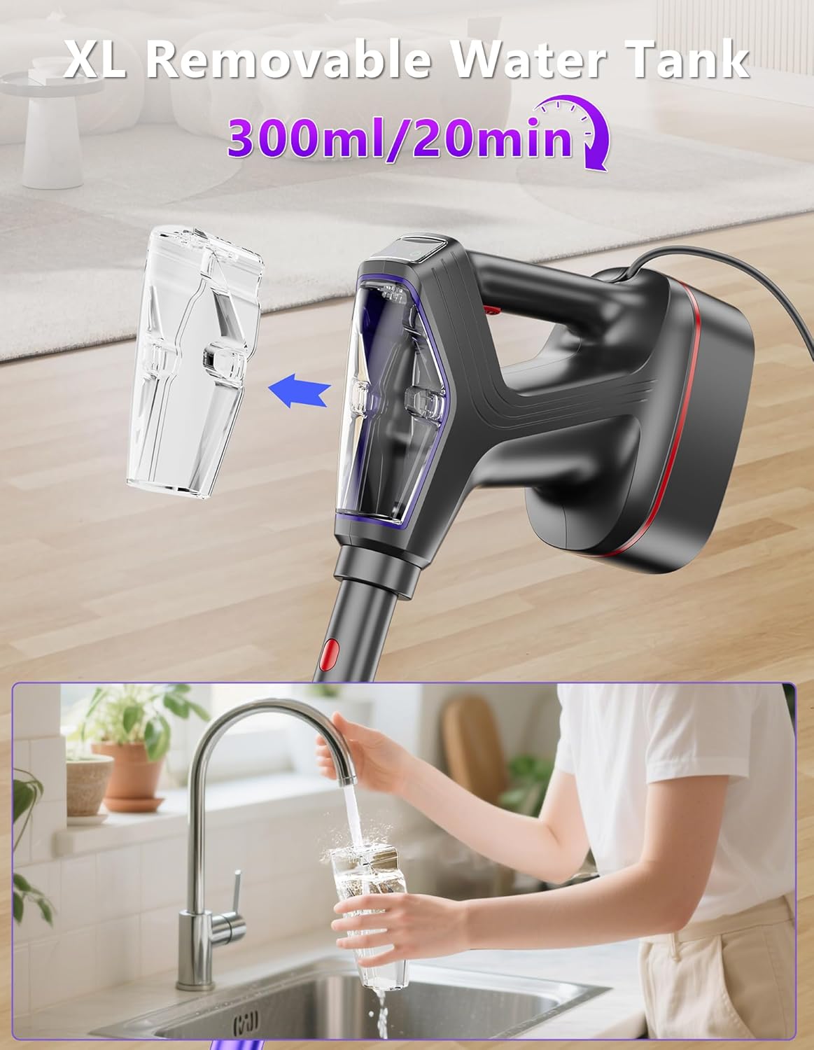 Heavy Duty Steam Mop Cleaner for Hardwood, Tile, Laminate, Windows | ﻿ Chemical-free 266°F Steam, Multipurpose