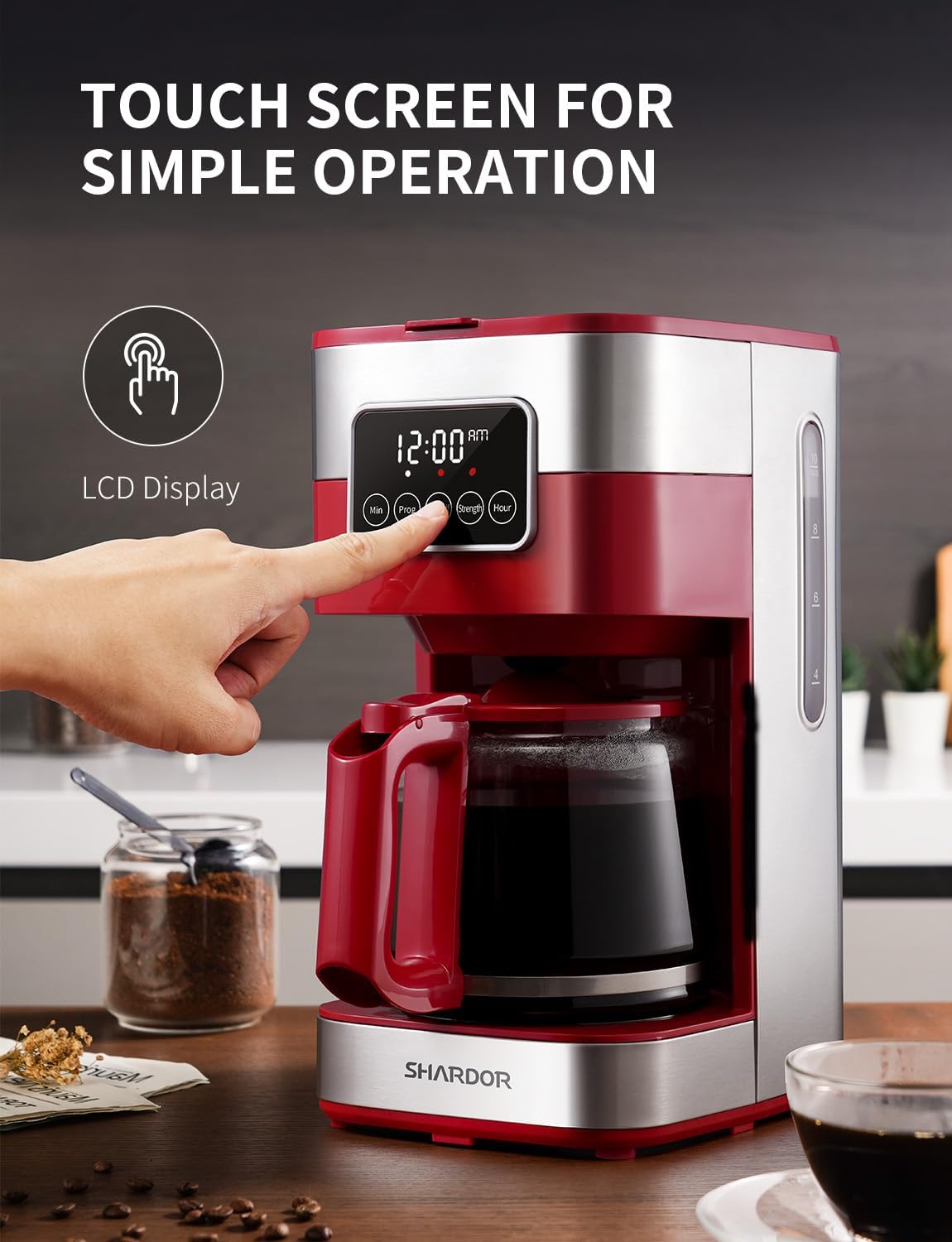 10-Cup Programmable Coffee Maker, Regular & Strong Brew Drip Coffee Machine for Home and Office, Auto Shut Off