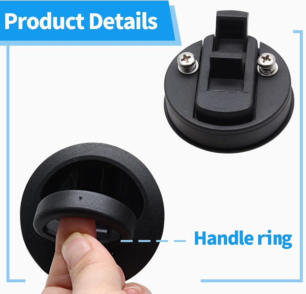 2 Pack 2 Inch Flush Pull Slam Latch, Plastic (Black)