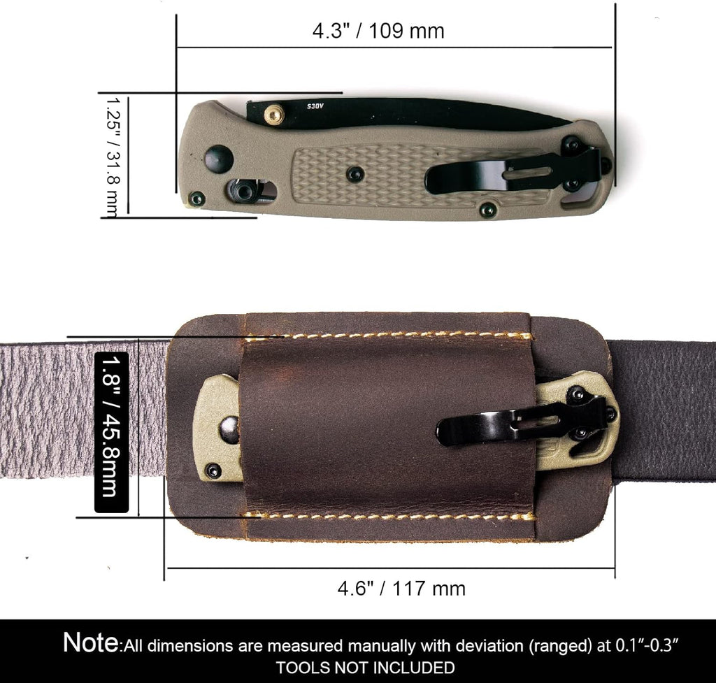 Leather Knife Sheath, Handmade Knife Holster, Horizontal Carry Leather Sheath for Belt, EDC Pocket Organizer for