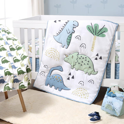 5 Piece Baby Crib Bedding Set for Boys - Newborn, Infant & Toddler Nursery Bed Set Decor with Fitted Crib Sheets