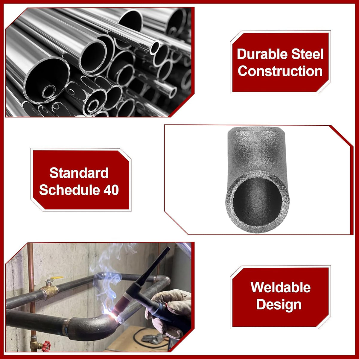 Shimeyao 15 Pcs 1" Seamless Handrail Steel Pipe Fitting Elbows