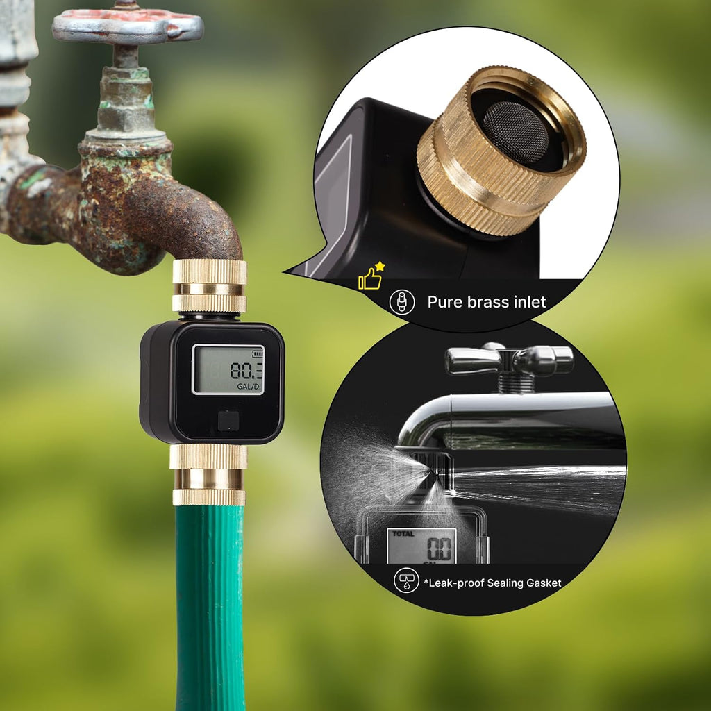 MOES Water Flow Meter, Measure Gallon/Liter Consumption and Flow Rate