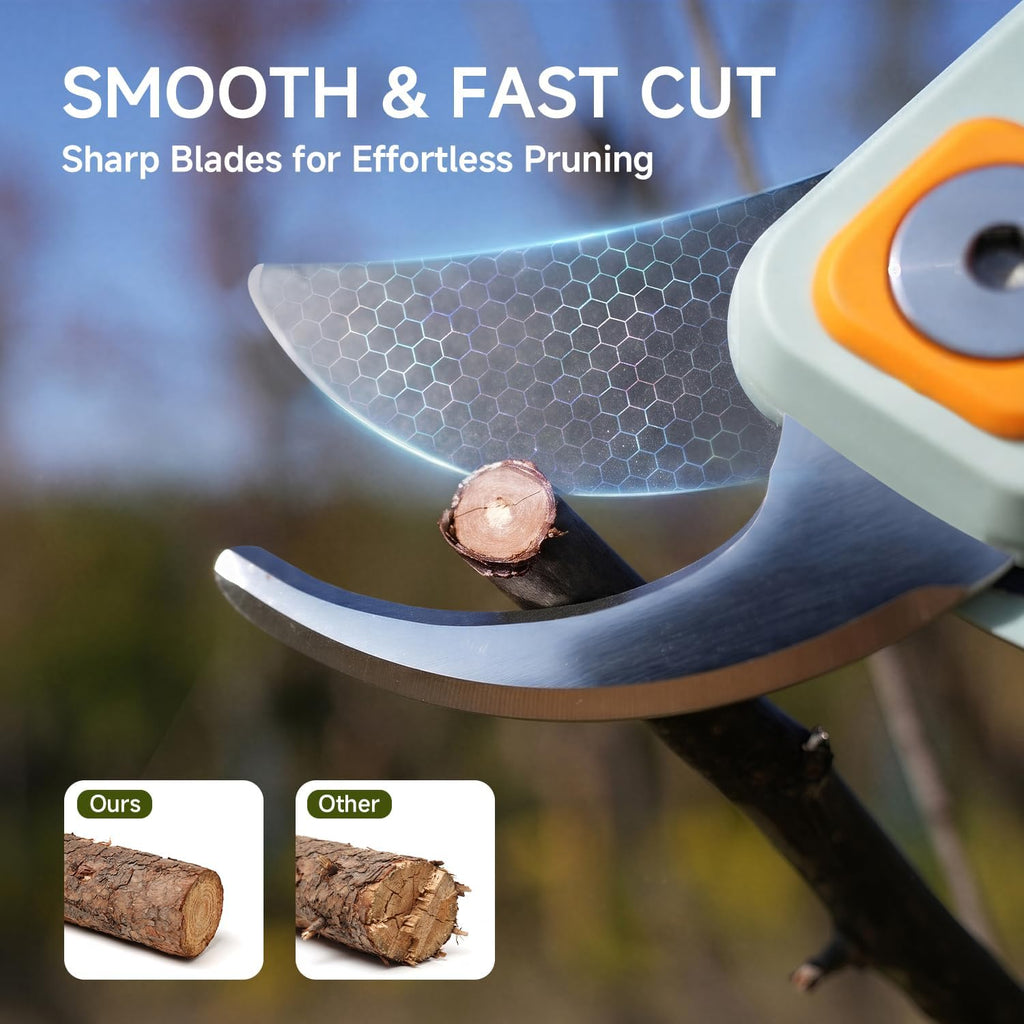Pruning Shears Loppers Set - Adjustable Bypass Hand Pruner Sharp German Stainless Steel Teflon Coating Garden