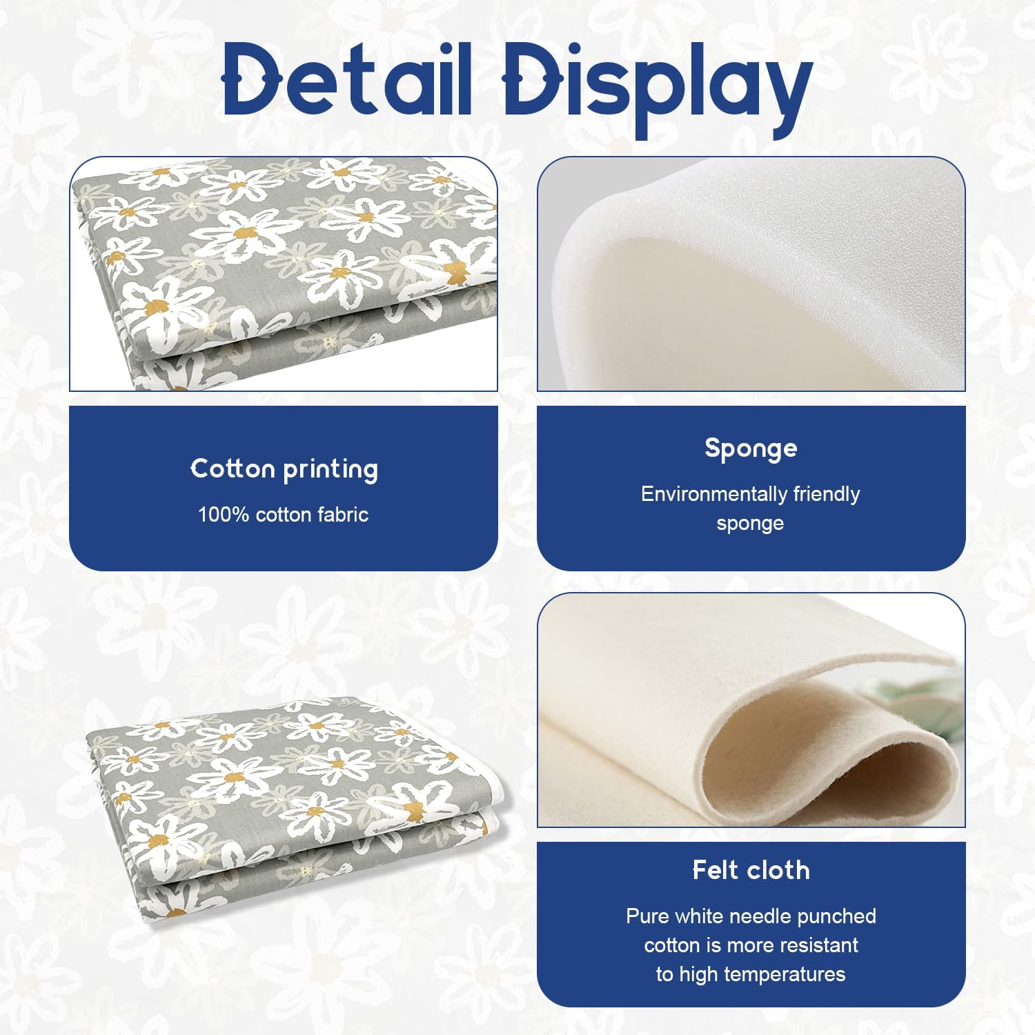 Portable Ironing Mat for Desktop, 3mm Thick Padding & Heat Resistant Cover for Steam Iron, Quilting & Travel –