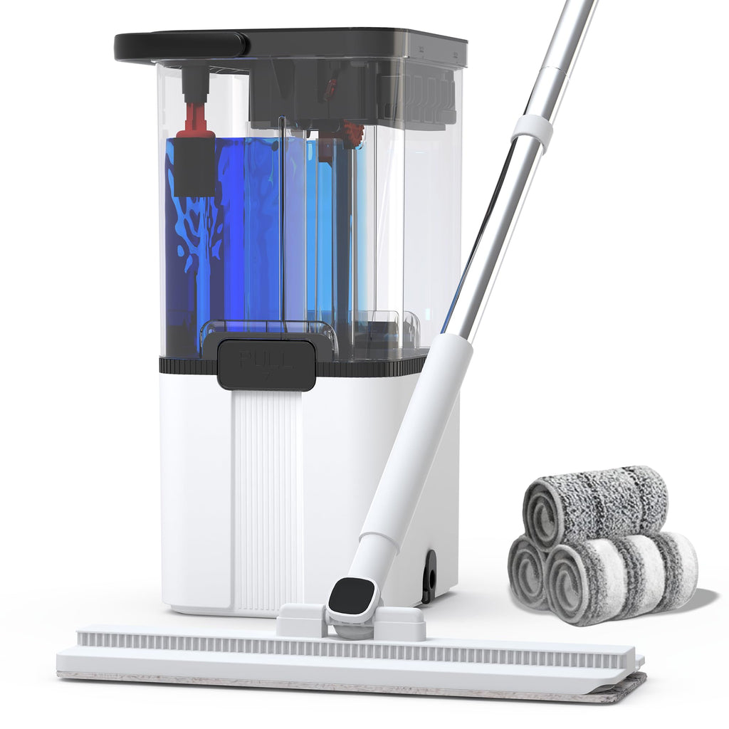 Flat Mop and Bucket with Wringer Set,Mops for Floor Cleaning