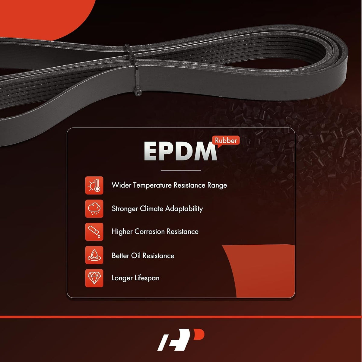 A-Premium Stretch Fit Water Pump Serpentine Belt 3-Rib 19.5 In