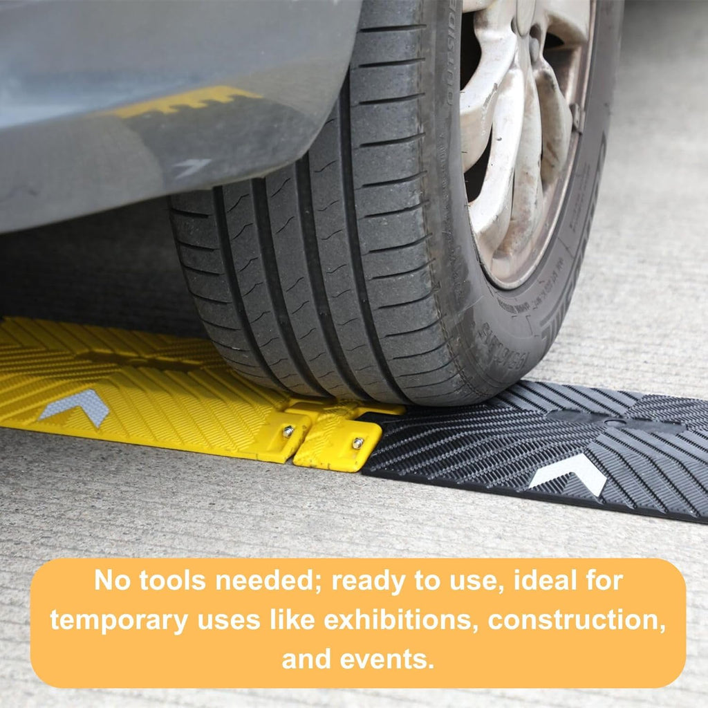 Collapsible Speed Bumps for Road - 10 Ft Portable Traffic Hump for Driveway, Parking, Asphalt to Gravel (Portable