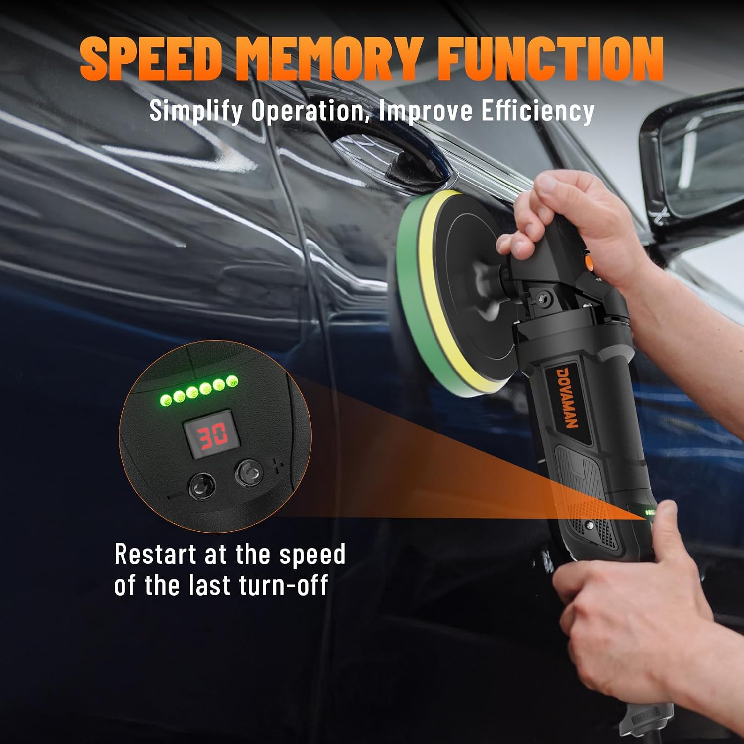 Buffer Polisher Kit for Car 12.5Amp 6 Inch/7 Inch Rotary Car Polisher Waxer | 6 Variable Speed 1000-3000rpm