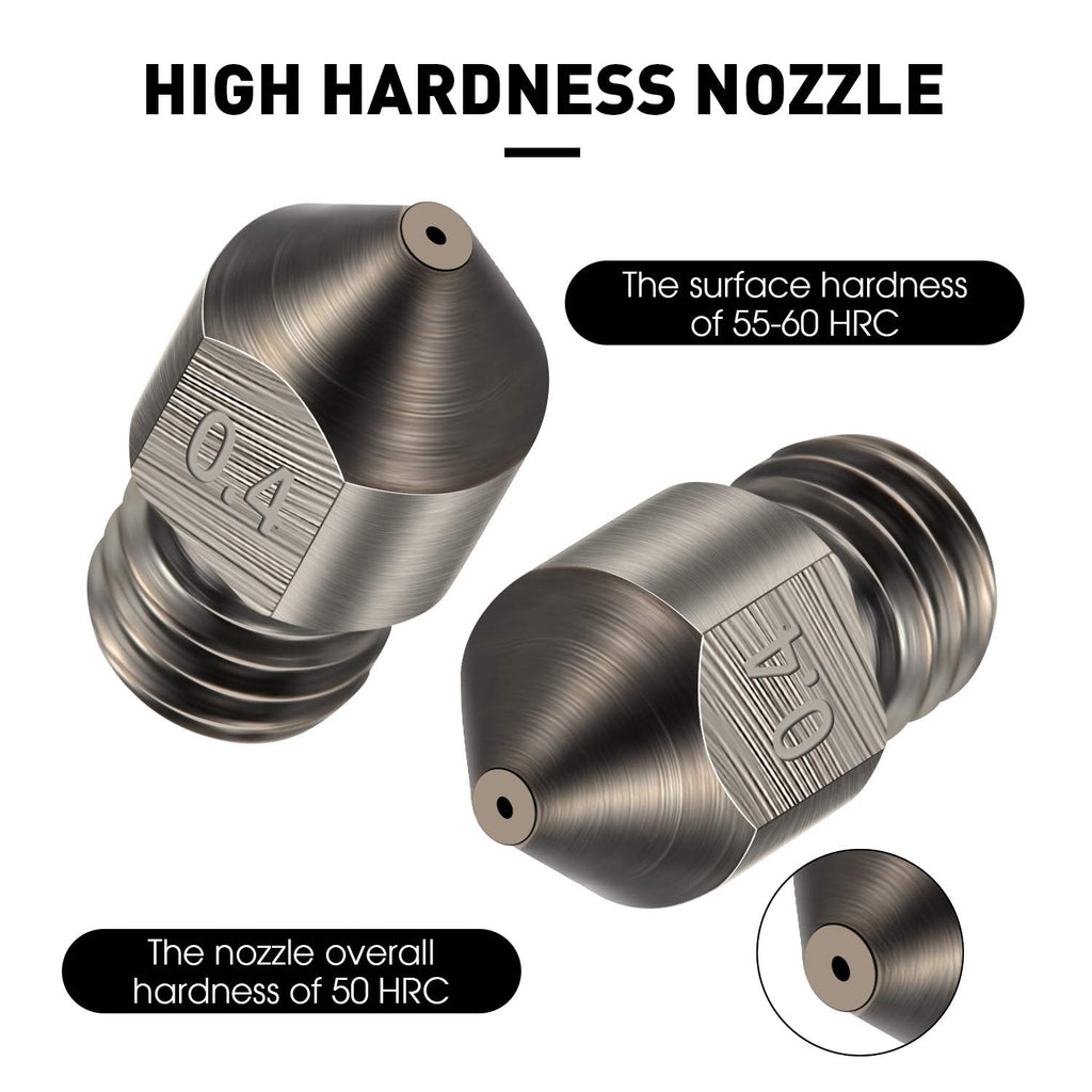 10 Pieces Hardened Steel Nozzle 0.4 Mm/ 1.75 mm 3D Printer Mk8 Nozzles High Temperature Wear Resistant Compatible