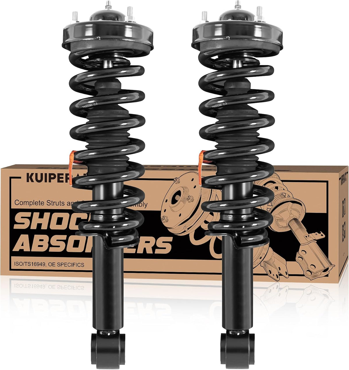 KUIPERAUTO Front Complete Struts Coil Spring Assembly 171140 Compatible with 2009 2010 2011 2012 2013 Ford F-150 RWD/2WD Replacement Shock Absorbers
