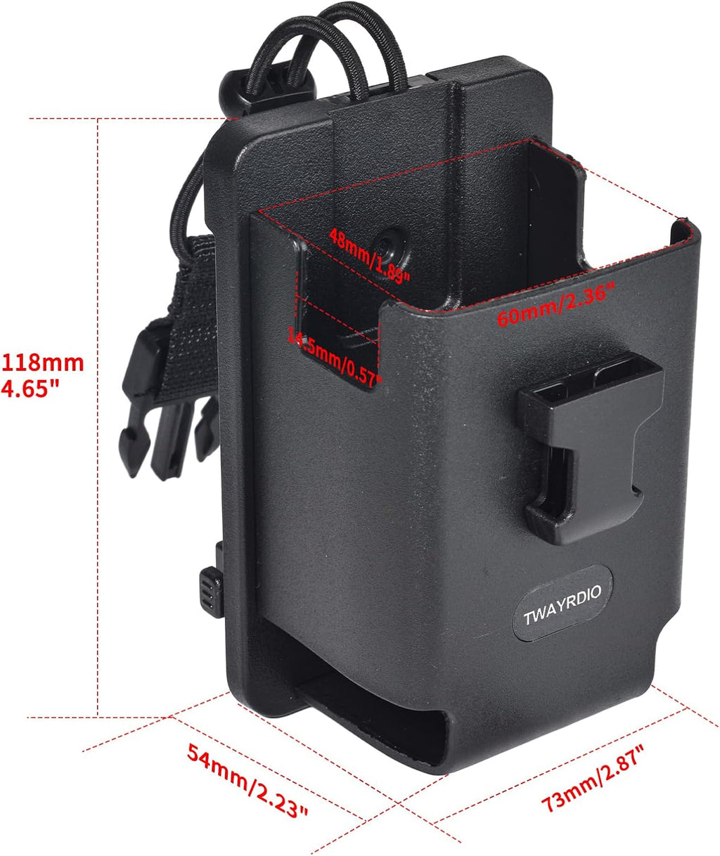 Portable TPU Radio Holster w/MOLLE Belt Clip for Belt, Vest, or Pack, Two Ways Radio Pouch with Quick Release Buckle