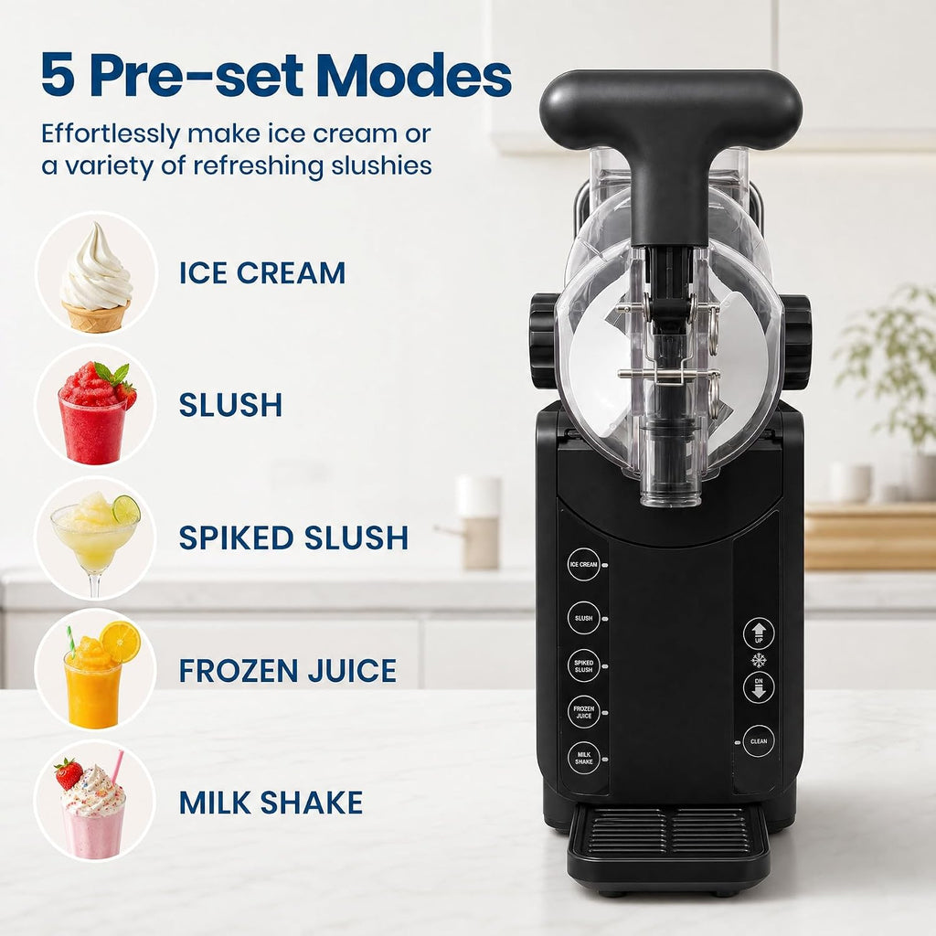 Soft Serve Ice Cream Machine - 67 oz Slushie Machine for Home, 2-In-1 Soft Ice Cream Slushy Maker with 5 Pre-Set
