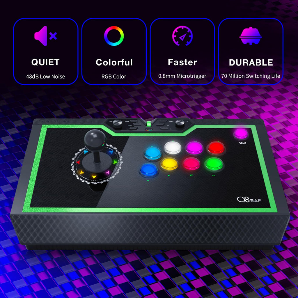 Q8 Silent Arcade Joystick Wired Joystick for PC (Fighting Stick)
