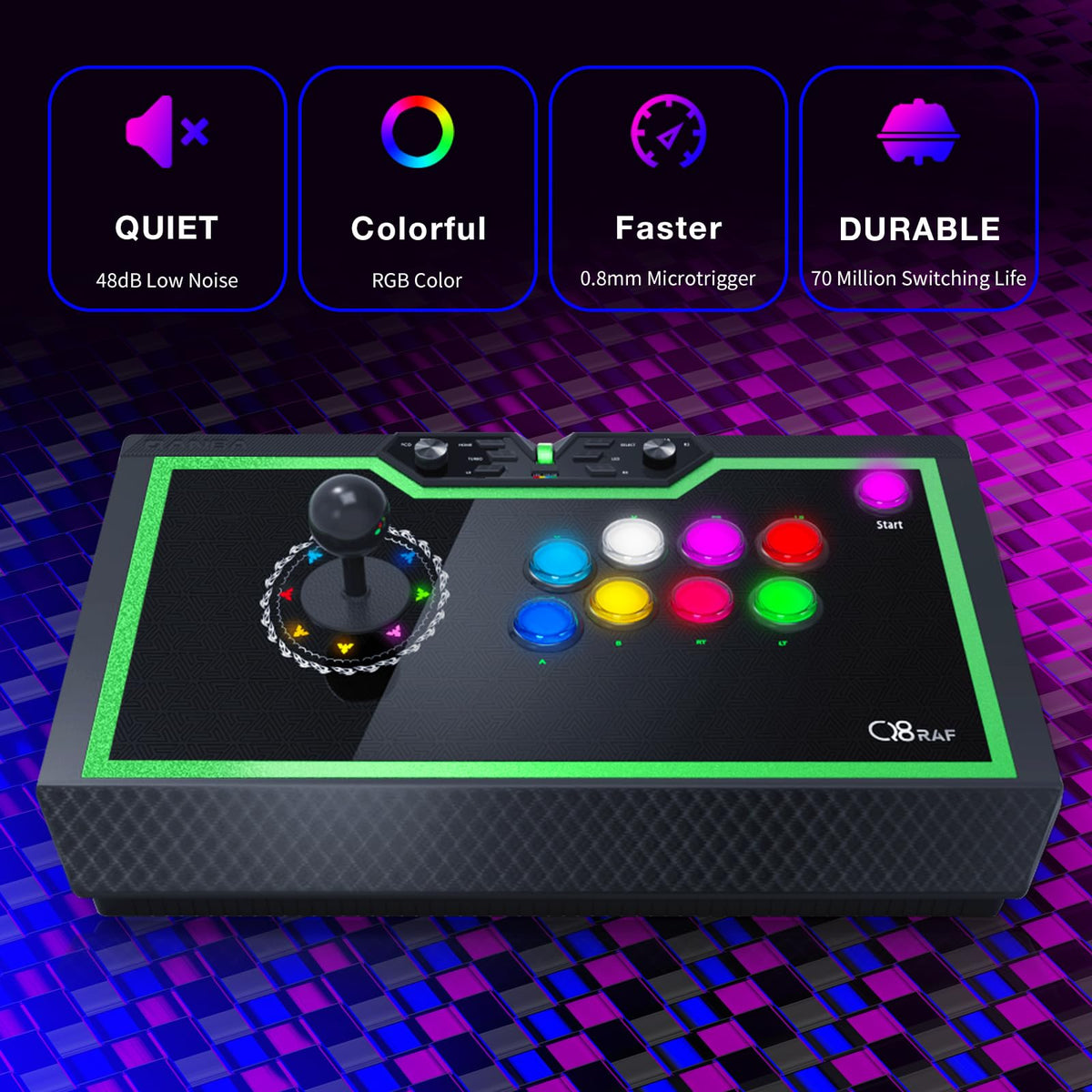 Q8 Silent Arcade Joystick Wired Joystick for PC (Fighting Stick)