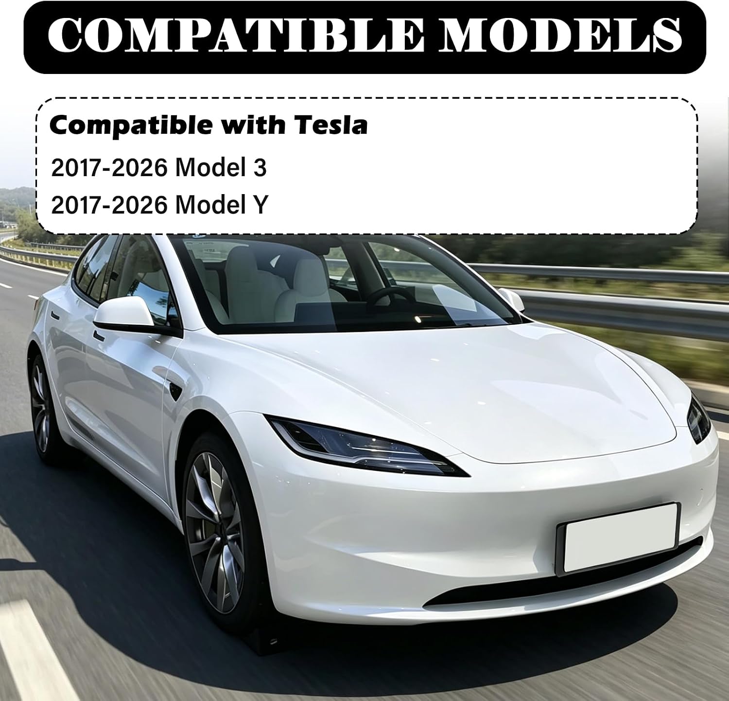 Foldable Car Windshield Sun Shade Compatible with Tesla 2017-2026 Model 3/Y,Oxford Cloth Sunshade for Car Windshield