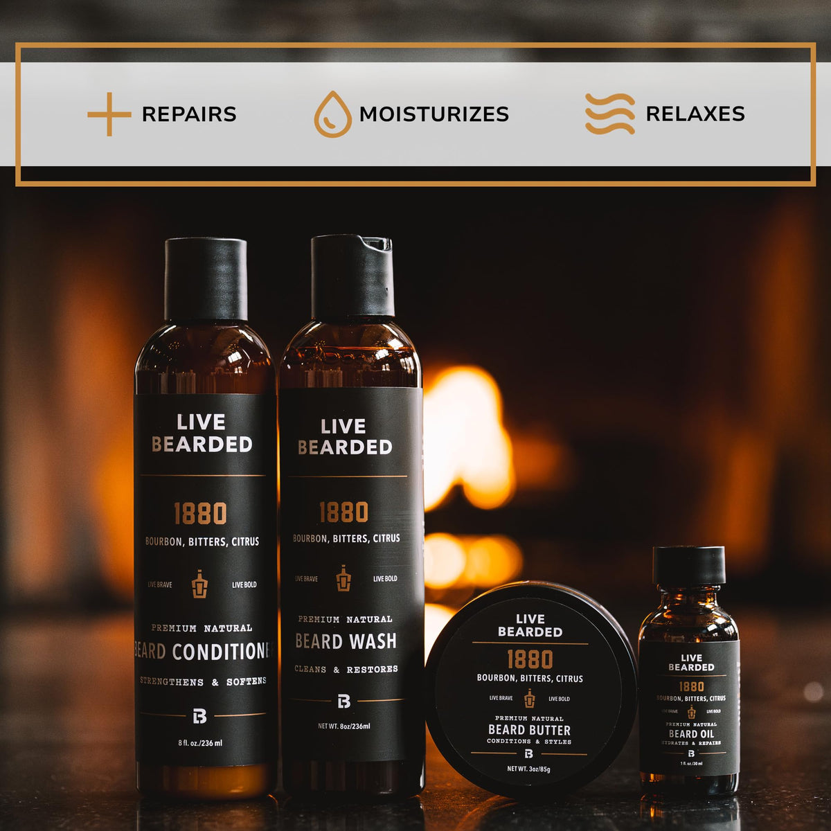 Complete Beard 4 Step Grooming Kit, 1880 Scent