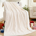 Heated Throw Blanket 50"x72", Electric Blanket with 3D Bubble-Shaped, Soft Flannel and Thickened Sherpa Fleece, 6
