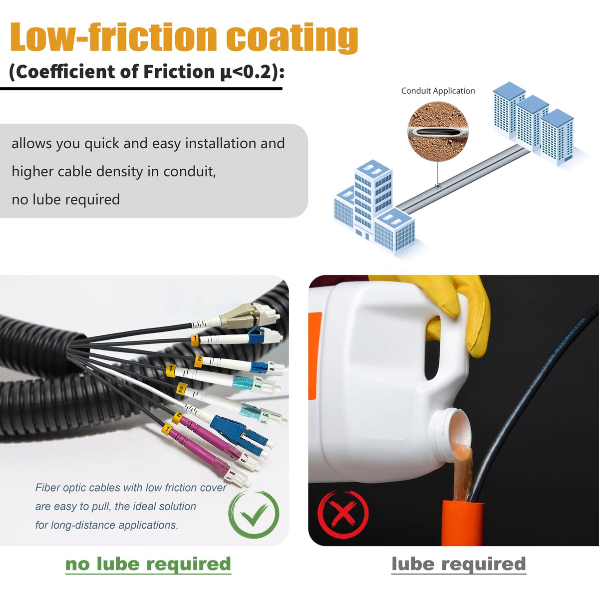 100ft Armored OM4 LC to LC Fiber Patch Cable Multimode Duplex, LSZH Black