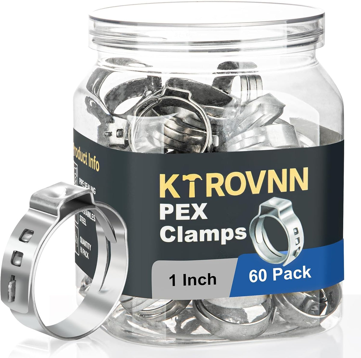 1 Inch PEX Crimp Rings 60 Pack for PEX Fittings