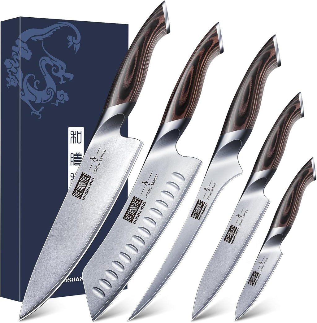 5 Pieces Knife Set, Professional Ultra Sharp Kitchen Knife Sets