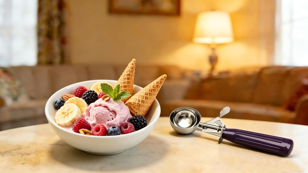 TOPKITCHEN Commercial-Grade Ice Cream Scoop 0.75 oz, 18/8 Stainless Steel Cookie Scoop with Plastic Handle, Portion
