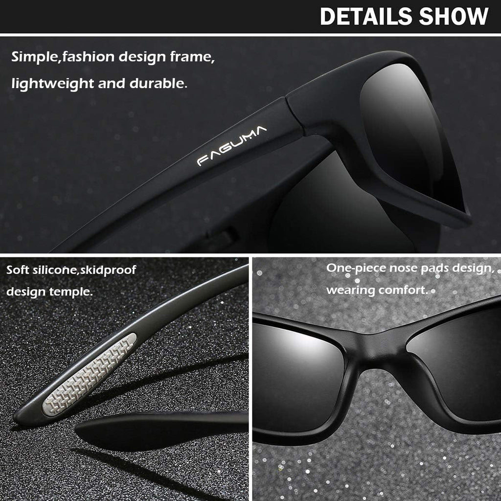 Polarized Sports Sunglasses For Men UV400 Protection | Cycling Driving Fishing