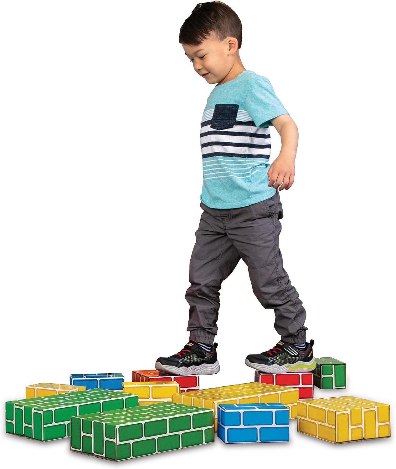 Heavy-Duty Cardboard Building Blocks – 40-Piece Set, Supports 150 lbs – Easy-to-Clean, Sturdy, Colorful – Large