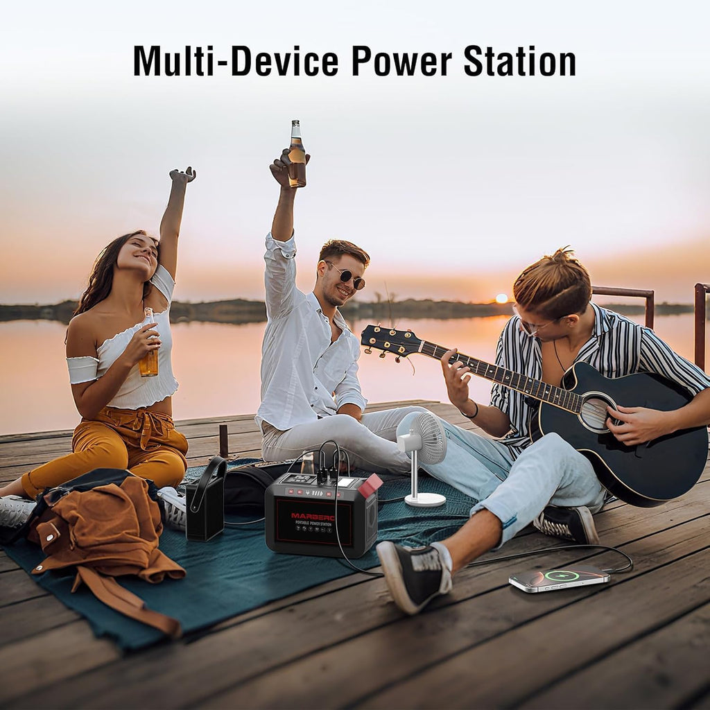 Portable Power Station 300W MARBERO 237Wh Camping Solar Generator Backup Lithium Battery with Pure Sine Wave 110V AC