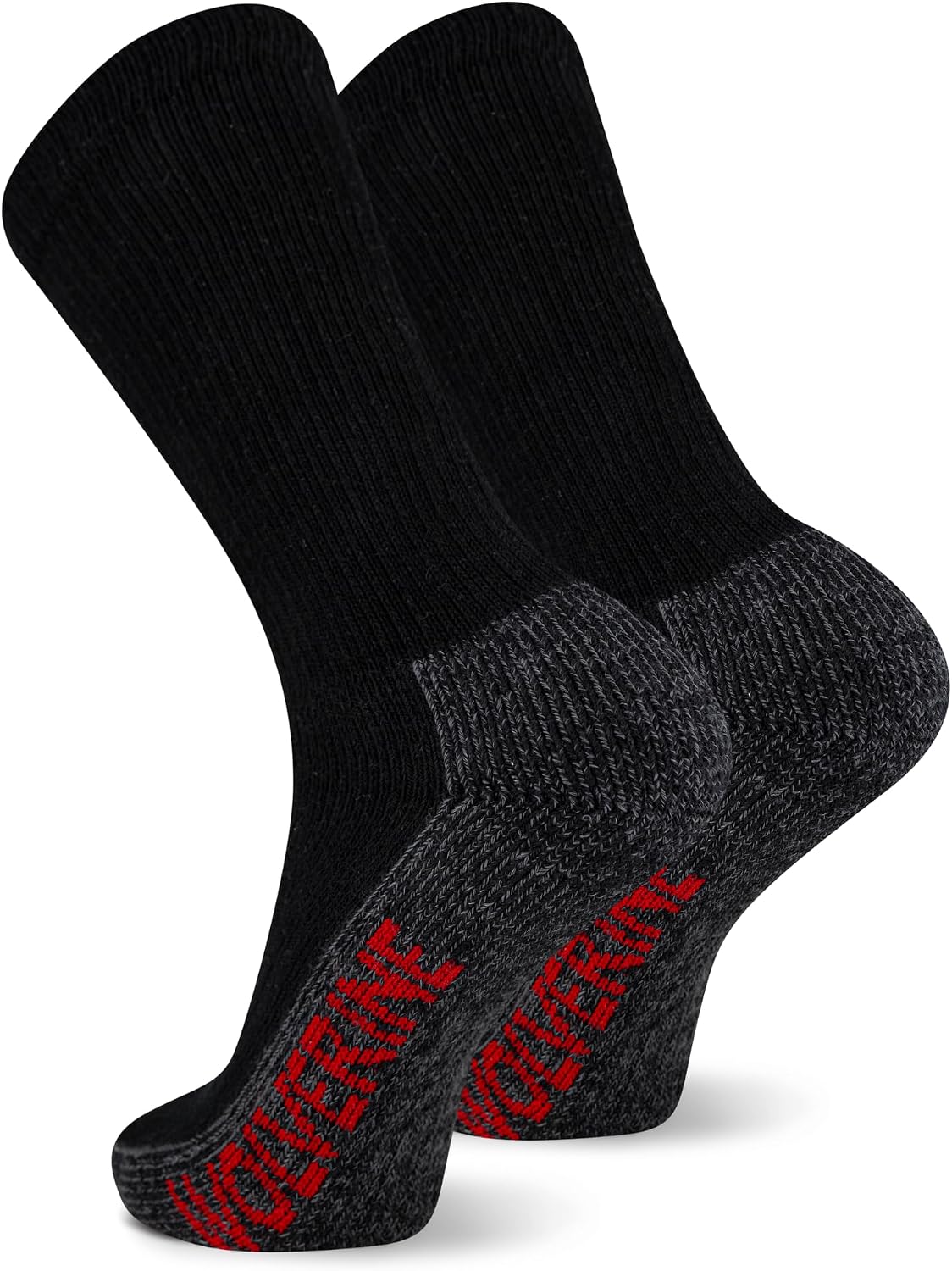 Men's Steel Toe Cotton Work Boot Crew Socks - 2 Pairs - Durable Cushioning