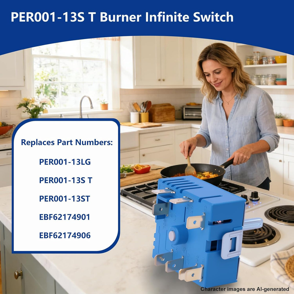 PER001-13LG Infinite Control Switch for LG Electric Cooktop Burner