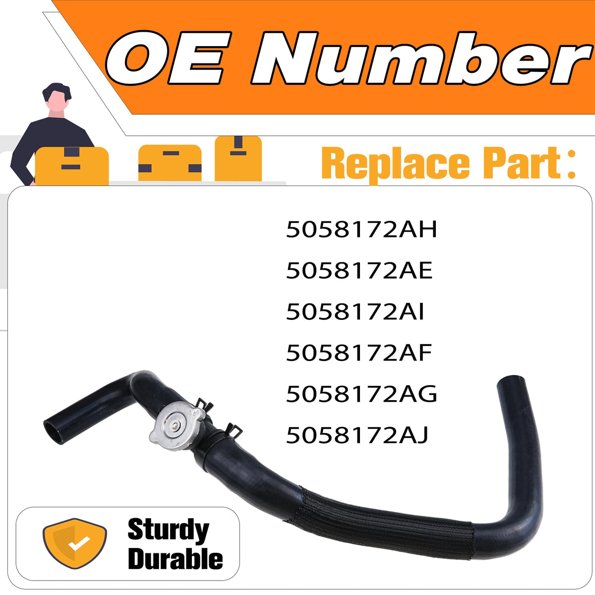 pper Radiator Hose w/Cap Compatible with Jeep Patriot 2007-2017