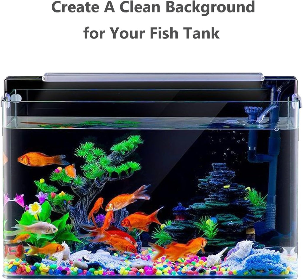 Black Aquarium Background Fish Tank Film, Static Cling, 39.4 x 17.7 in