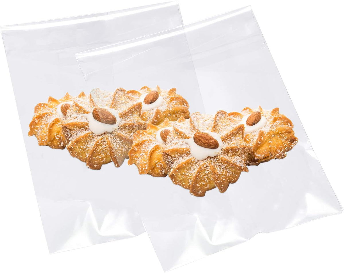 240 Pcs Clear Cellophane Bags Self Adhesive, 4 Size Cello Bags